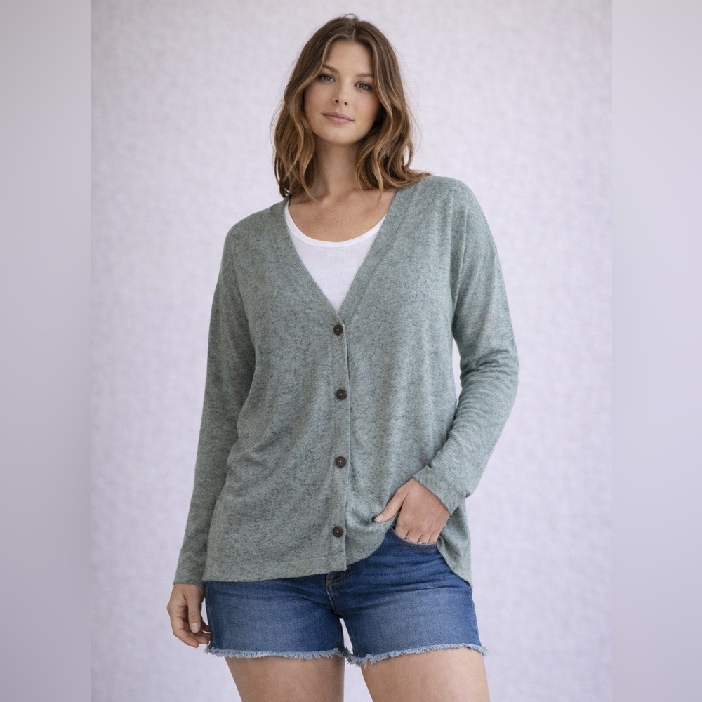 💙 Ardene Heathered Mint Green Oversized Button-Up Cardigan